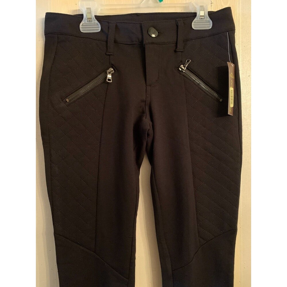 Skinny Leg Button Front Stretch Girls Copper Key Sz 3 Black PantsNew w/Tags